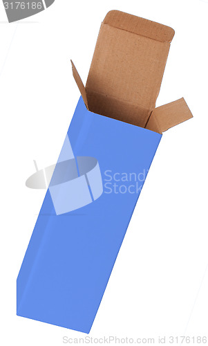 Image of Blue cardboard box on a white background