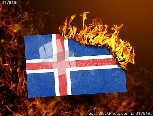 Image of Flag burning - Iceland