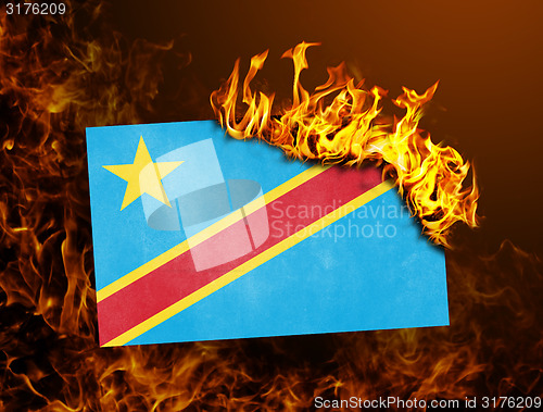 Image of Flag burning - Congo