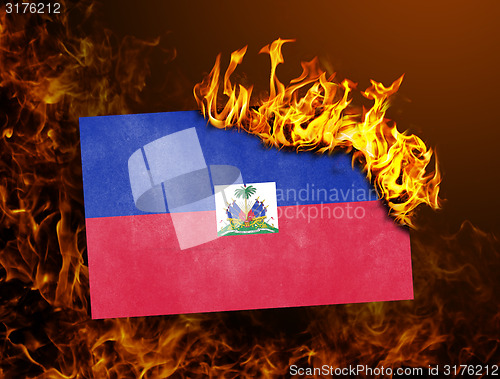 Image of Flag burning - Haiti