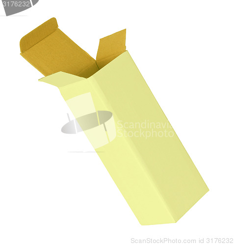 Image of Yellow cardboard box on a white background