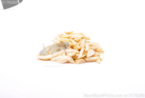 Image of Almond slivers on white