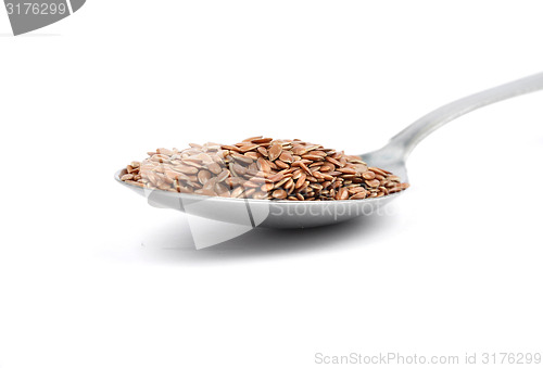 Image of Flax seed on spoon