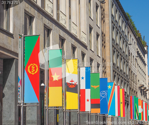 Image of Expo Milano 2015 flags