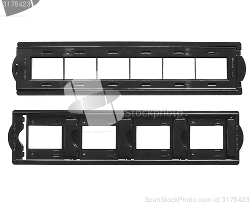 Image of Mounted film and film strip holder isolated