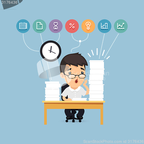 Image of Sad Manager Working at the Office