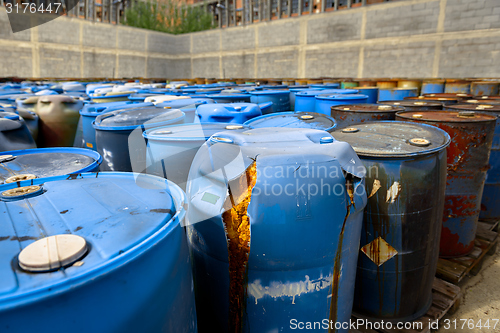 Image of Several barrels of toxic waste 