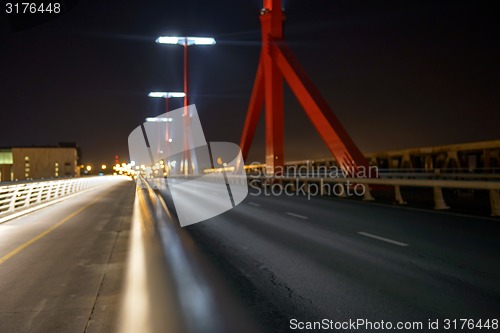 Image of Empty bridge at night