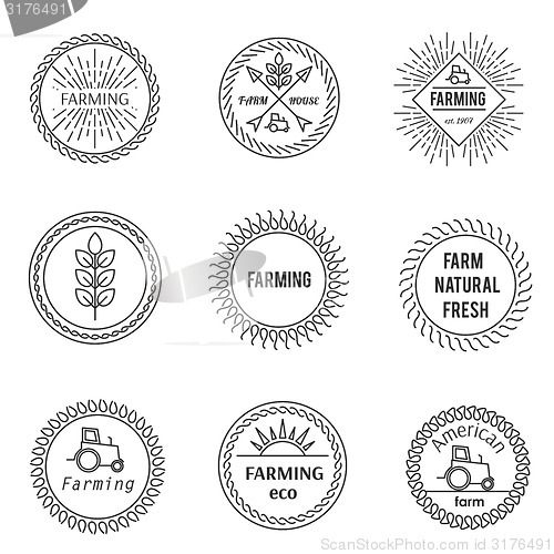 Image of Set of outline emblems