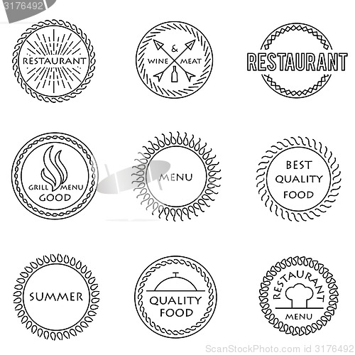 Image of Set of outline emblems