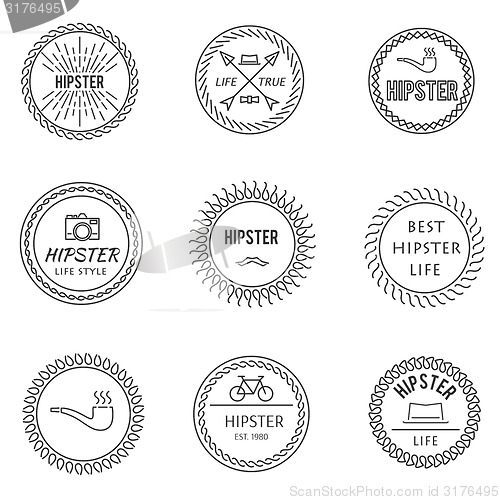 Image of Set of outline emblems