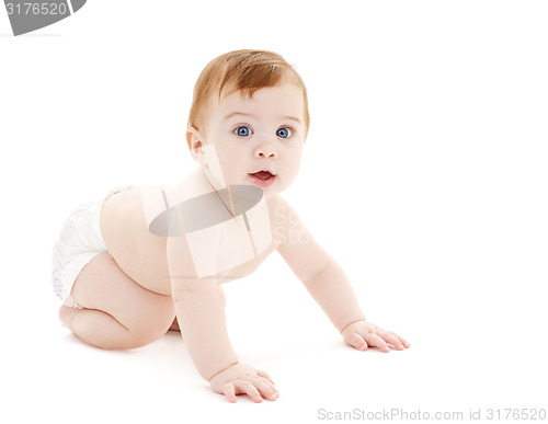 Image of crawling curious baby