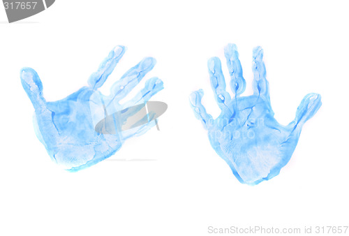 Image of blue hands