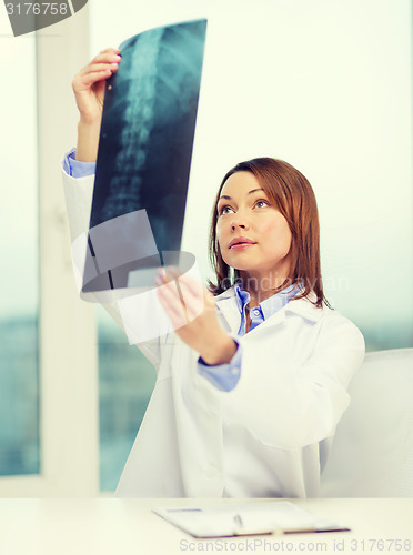 Image of concentrated doctor looking at x-ray