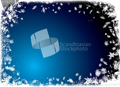 Image of christmas flake border blue