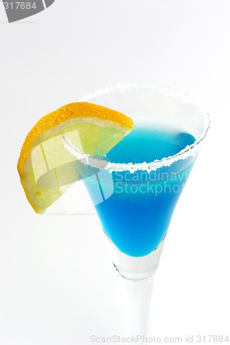 Image of Blue Margarita With Lemon Slice