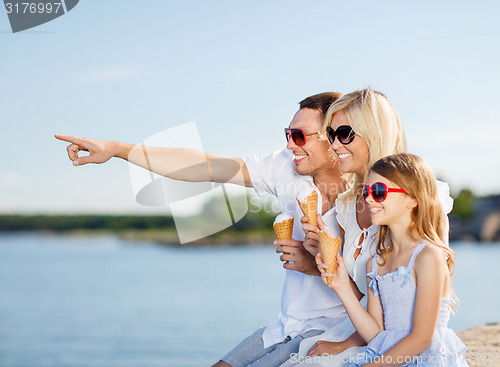 Image of happy family eating ice cream