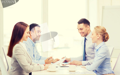 Image of business team having meeting in office