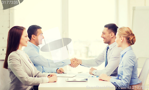 Image of business team having meeting in office