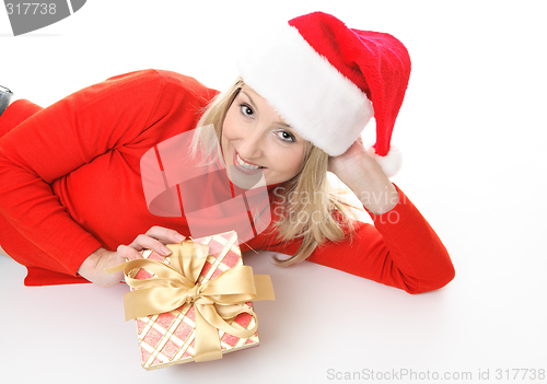 Image of Girl with Christmas Present