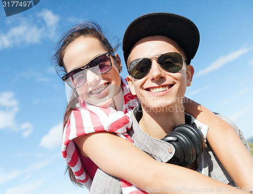 Image of teenagers having fun outside