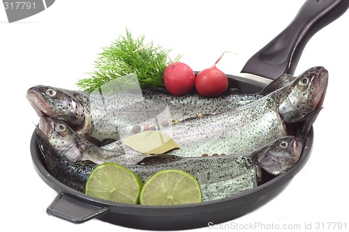 Image of Trouts in a pan