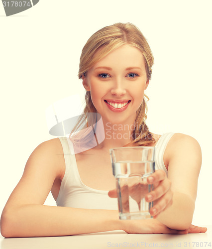 Image of woman with glass of water