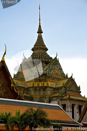 Image of  thailand  in  bangkok  rain   temple abstract tree