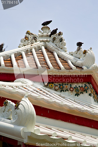Image of asia  thailand  in  bangkok sunny  temple birds     mosaic