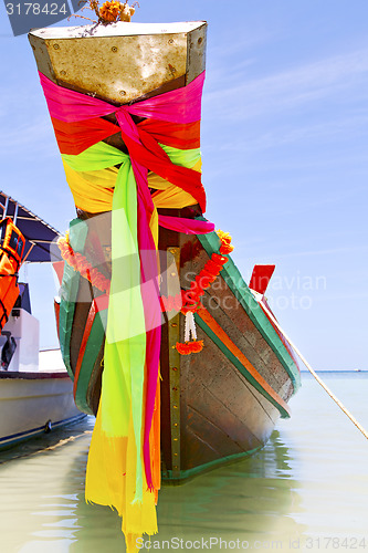 Image of prow thailand  in  kho tao    pirogue  south china sea 