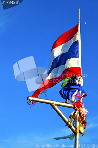 Image of waving flag  asia  kho     in thailand and south china  sea 