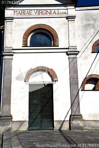 Image of  italy  lombardy     in  the caiello old   church  closed brick 