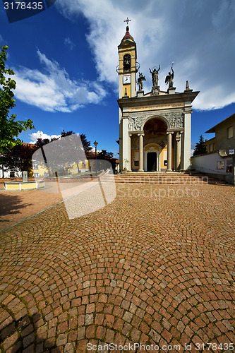 Image of  italy   cairate varese  the old wall terrace church watch bell 