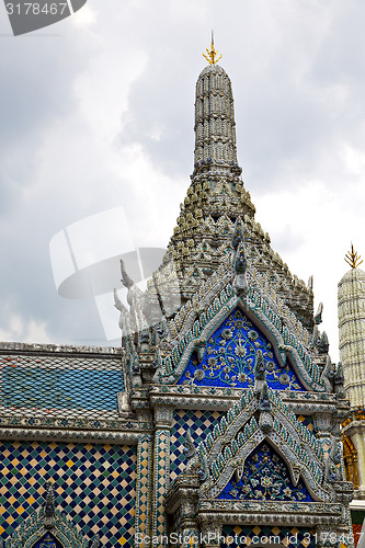 Image of  thailand  bangkok in  rain   temple abstract   colors religion 