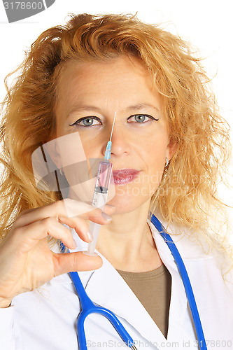 Image of Female doctor holding syringe