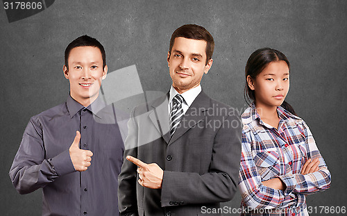 Image of Asian team and Business Man