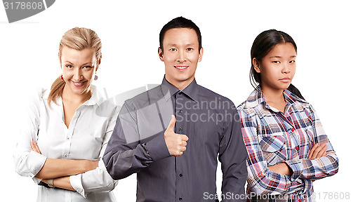 Image of Asian team and Business Woman and Man