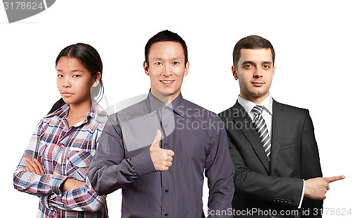 Image of Asian team and male in suit