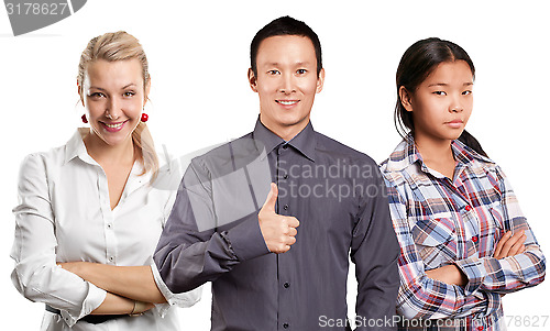 Image of Asian team and Young Businesswoman