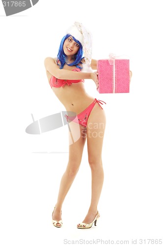 Image of santa helper girl on high heels