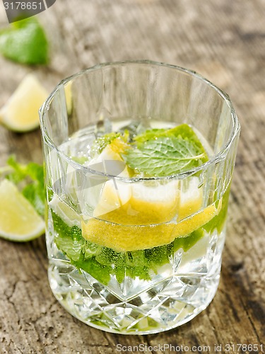 Image of glass of lemon and mint water