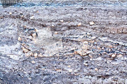 Image of Layers of gray and brown soil