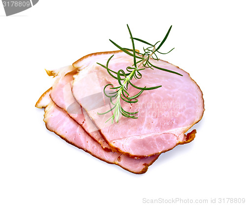 Image of Ham smoked slices with rosemary