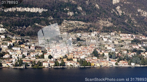 Image of Lake Como (Italy) and Menaggio town on shore