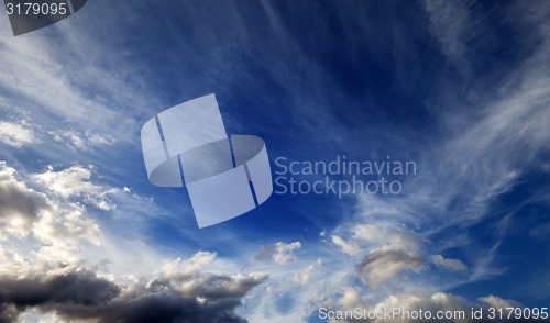 Image of Sunny sky with clouds in wind day