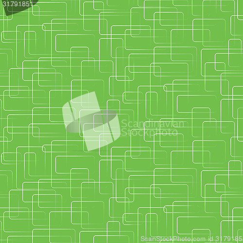 Image of Vector seamless background. White rectangles in a mess on green