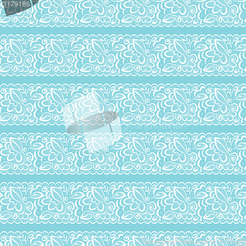 Image of Vector seamless background. White lace on light blue