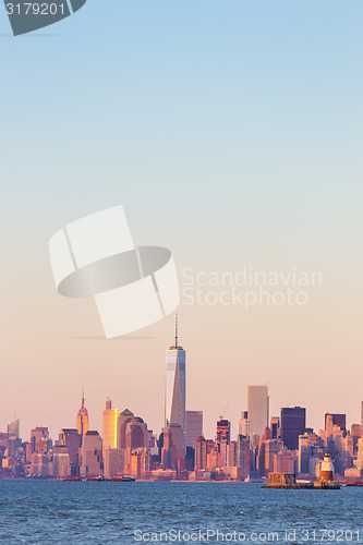 Image of New York City Manhattan downtown skyline