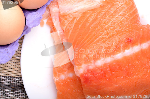 Image of Slice of red fish salmon