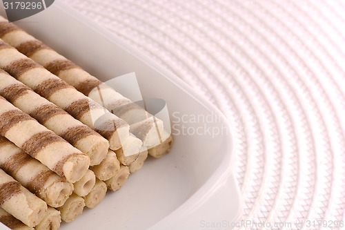 Image of sweet cake on white plate